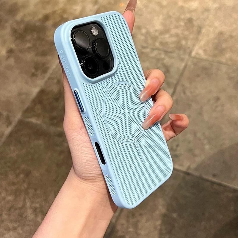 

Охолоджуючий корпус з тепловідведенням Для iPhone 16 15 14 13 12 11 Pro Max 16 Plus Для Magsafe Магнітний Дихаючий Чохол для Бездротової Зарядки For iPhone 15 Plus