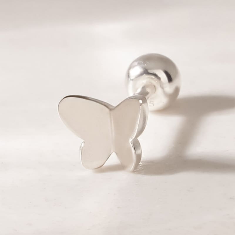 JEWNEL (1+1)Silver925 Simple Curved Butterfly Piercing