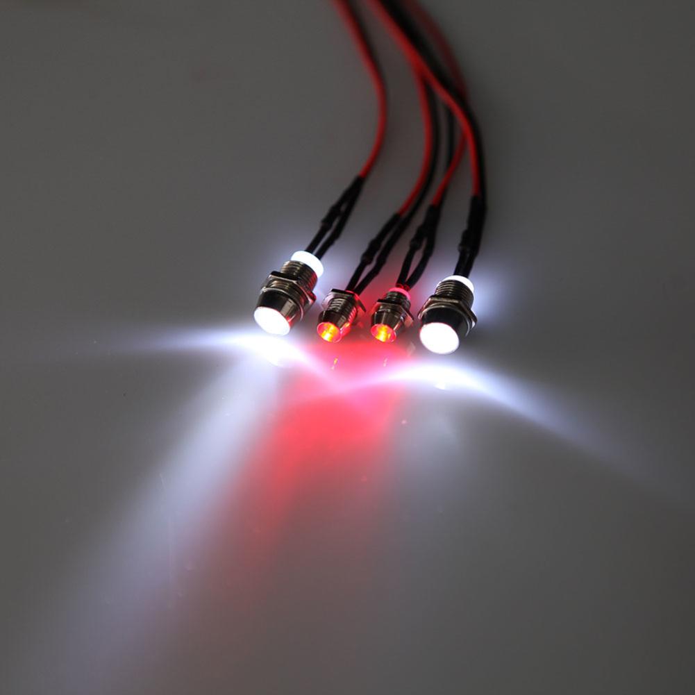4Pcs Simulate LED Night Headlamps Modeling Light for RC Car