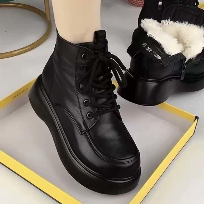 New 2025 winter cotton boots, piled and thickened Martin boots for women, thick-soled non-slip short boots, warm and cold-proof snow boots for women