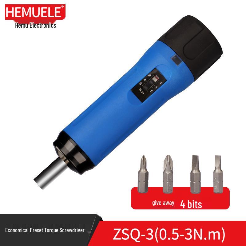 HEMUELE Adjustable Torque Screwdriver with Bit Holder, Idle Slip Design