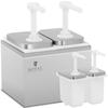 Doppelter Saucenspender mit Edelstahlpumpe 2 x 2 l