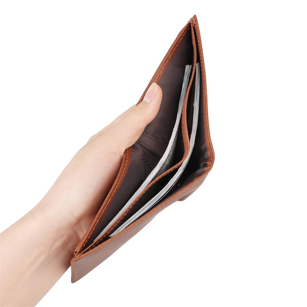 Portafoglio Bifold da Uomo e Porta Carte in Vera Pelle con Tasca Portamonete, Scomparti Multi-Carta, Pelle Bovina di Primo Strato