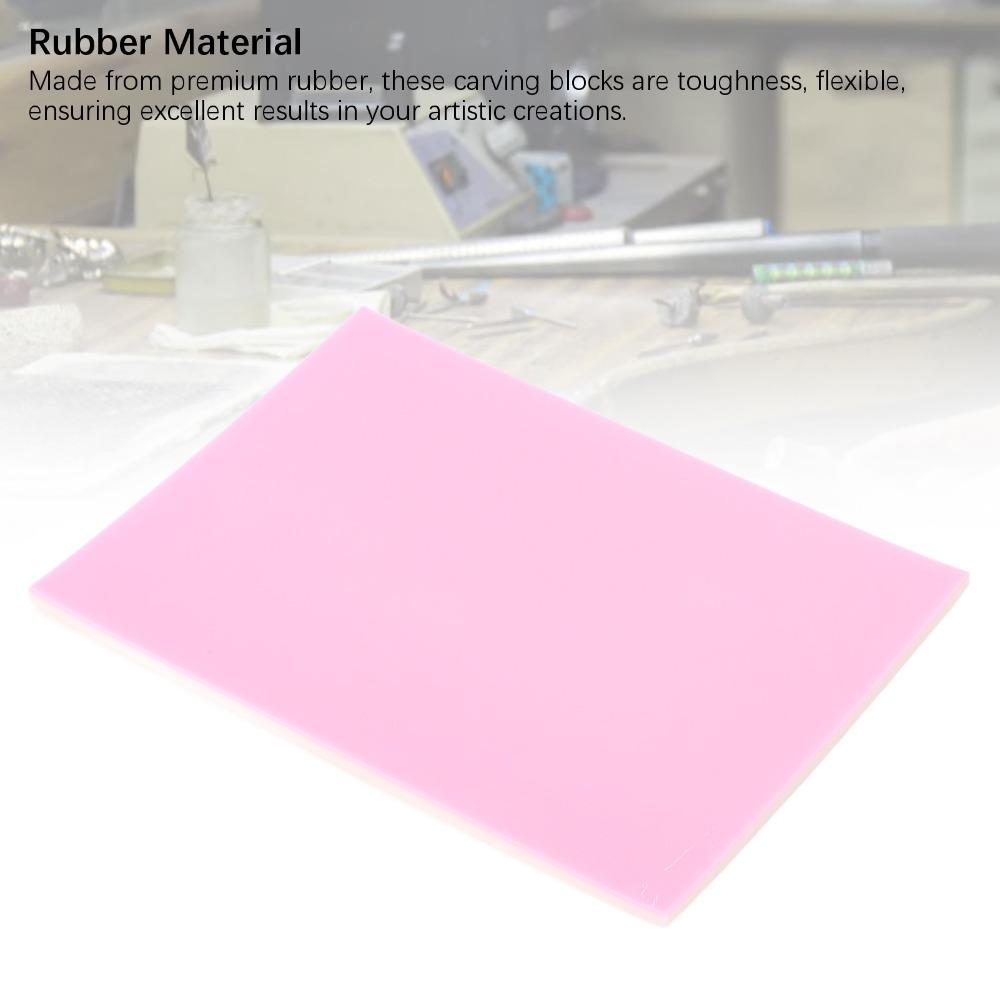 Adhesive Sheet Rubber Carving Block Pink White Rubber Stamp Carving Block  Printmaking