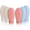 AUXSOUL Plastic Travel Bottles Set, 6 Pcs Leak Proof Refillable Squeezable Containers Set, Mini Squeeze Bottles Liquid Travel Accessories For Toilet