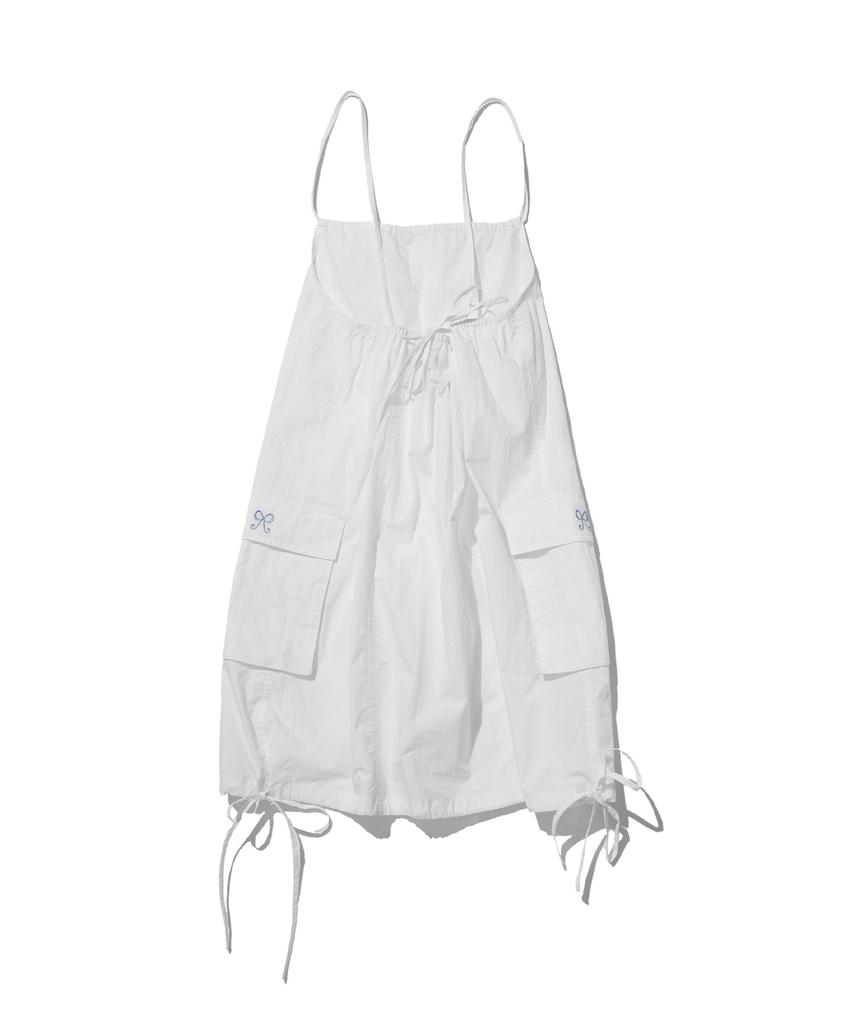 Pip Pet Ribbon Volume Sleeveless One-Piece (White)