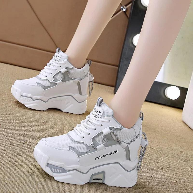 Maogu New Fashion Sneakers Women Sports Shoes Platform Mesh Breathable Vulcanized Shoe Wedge Casual Woman Summer Zapatos Mujer