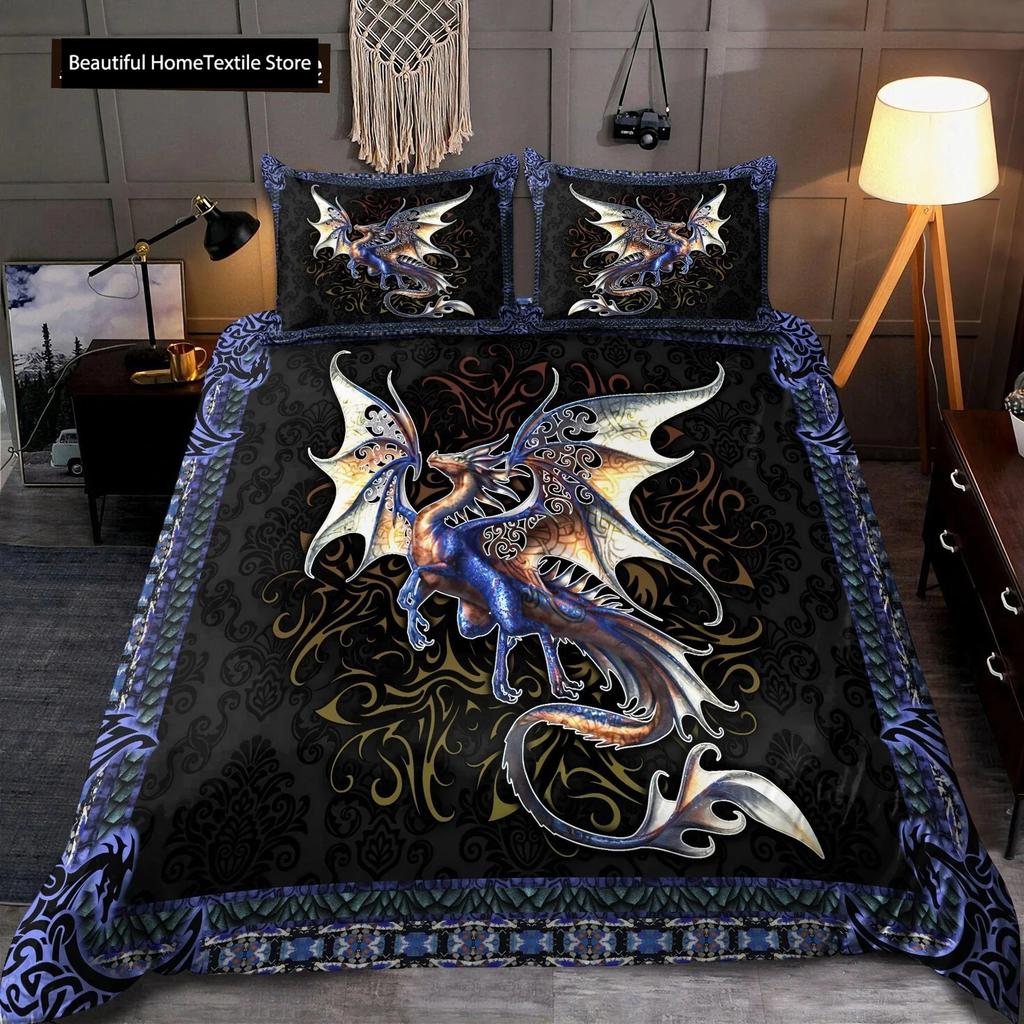 Dragon And Phoenix Comfortable Duvet Quilt Cover Pillowcase Bedding Set Children Bedroom Decoration Home Textile
