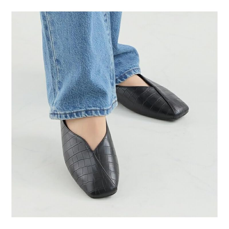 [Vivian] Babouche Flat Shoes/Pumps with Foldable Heel, Silver, Size S (22.0-22.5cm)