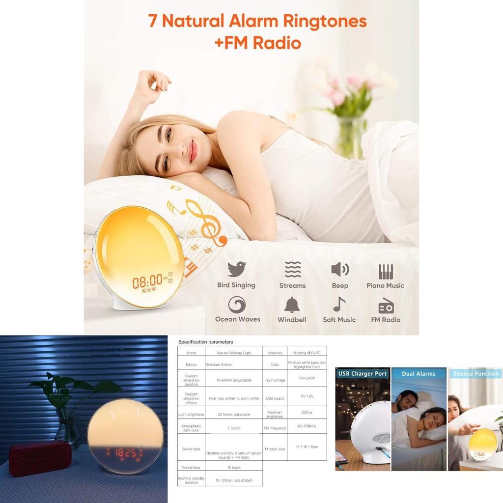 Colorful Sunrise Sunset Simulation Wake Up Light Led Alarm Clock For Cozy Ambiance