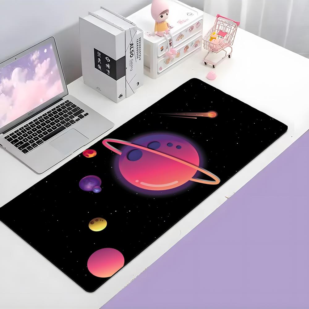 Saturn Beautiful Planet Art Mouse Pad Large Gaming Mousepad With Thick Stitched Edge NonSlip Desk Mat