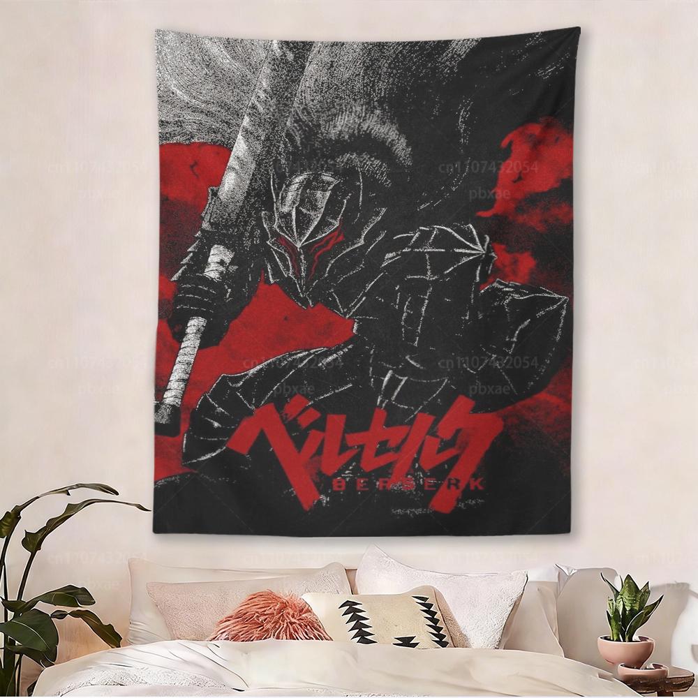 

Dark Fantasy Warrior Tapestry Black Swordsman White Hawk Wall Hanging for Bedroom Living Room Home Decor 74x94cm(29x37in)