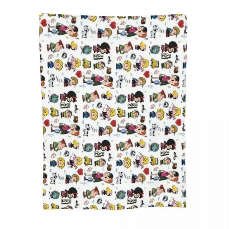 Mafalda And Her Characters Blanket Fleece Textile Decor Portable Super Warm Throw Blankets for Home Outdoor Bedding Throws
