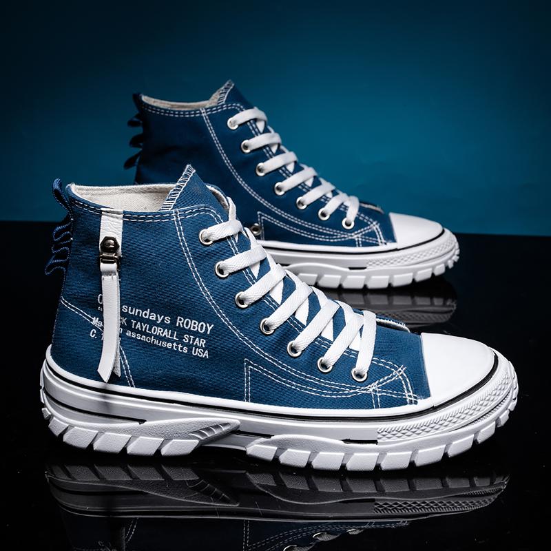Erkek Günlük Havalı Günlük Ayakkabılar Trend Yüksek Top Kanvas Ayakkabılar Moda Sokak Rüzgar Ayakkabıları Hip Hop Gençlik Spor Ayakkabıları.