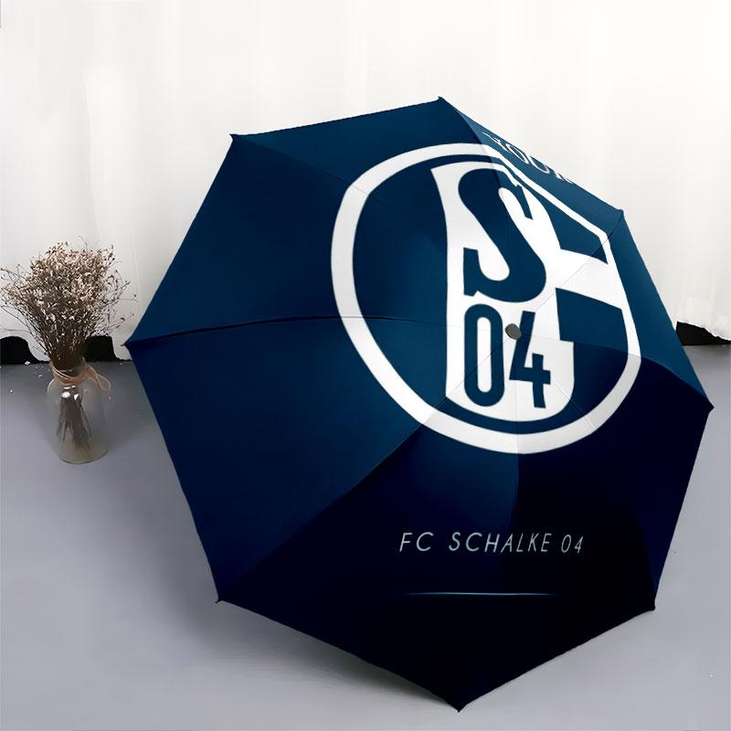 1 PC Automatic Folding Umbrella - FC Schalke 04 Custom Name Pattern, Portable & Foldable Design with 8 Ribs, Christmas Birthday Gifts