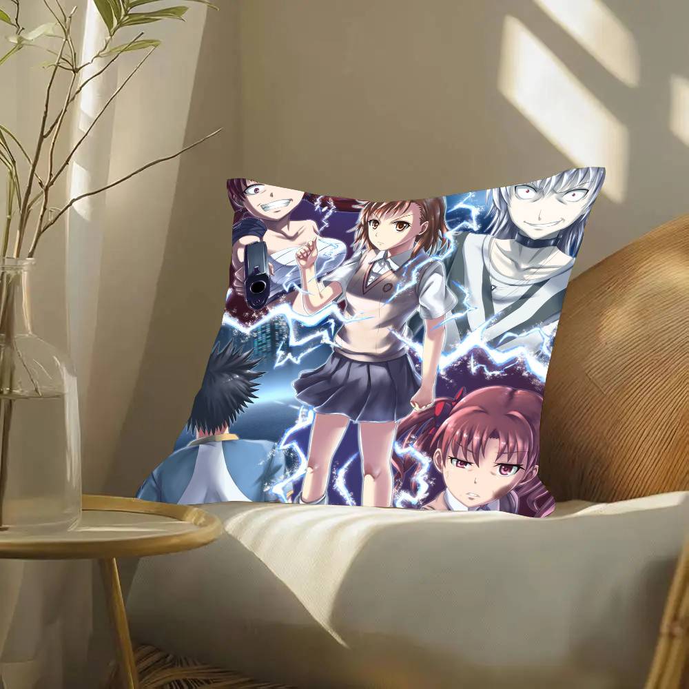 A Certain Scientific R-Railgun Anime Pillow Case Fashion Square Pillowcase Bedroom Sofa Room Ins Decoration Leisure