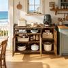 Meuble de cuisine style industriel, Buffet avec compartiment ouvert, Meuble de rangement pour le salon (uniquement avec meuble de cuisine)