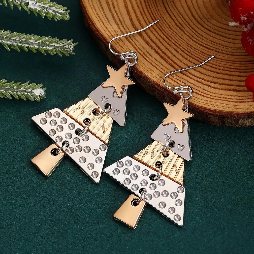 Fashion Christmas Tree Pendant Earrings for Women Trendy Party Carnival New Year Festival Gift Christmas Tree Pendant Necklace