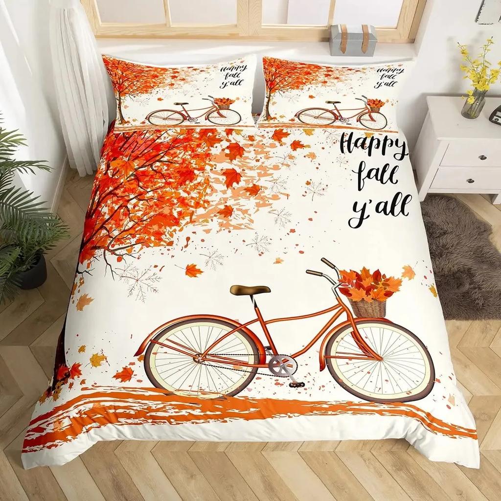 Tree of Life Duvet Cover Set, Maple Tree Bedding Sets,Gothic Nature Branch Comforter Cover Red Tree Quilt Cover King Size