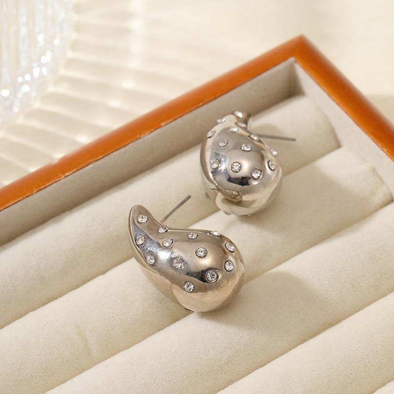 Vintage Comma Teardrop Punk Style Earrings Glossy Hanging Earrings Eco-friendly Metal