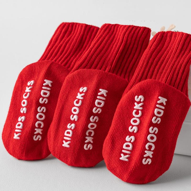 Babysocken für Jungen Mädchen Winter Warm Rot Weihnachten Kinder Anti-Rutsch Boden Kleinkind Socken Weihnachten Niedlich Elch Baum Schneemann Socke 0-3T