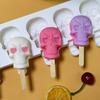 6 cranii înghețată silicon mucegai casă înghețată mucegai bucătărie consumabile Ice Maker Popsicle bețișoare înghețată mucegai ciocolată
