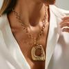 Ingemark Punk Irregular Square Hollow Out Pendant Chokers Necklace Women Trendy Simple OT Buckle Thick Chain Jewelry Accessories