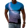 Summer New Fashion Lightning Graphic T Shirts For Men Casual 3D Natural Climate Print T-shirts Personality Cool Blouse T-shirts