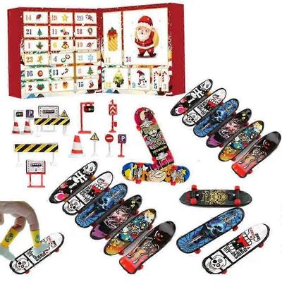 Kalendarz Adwentowy Fingerboard 24 Dni Kalendarz Odliczający Zestaw Zabawek Fingerboard Niespodzianka Ślepa Paczka Dla Dzieci
