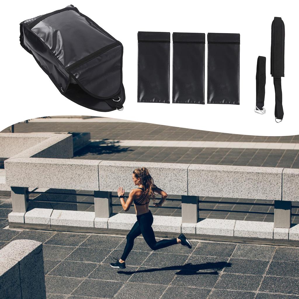 Adjustable Weight Resistance Sled Trainer with 3 Weight Sandbags for Sprinter Speed Training Indoor and Outdoor