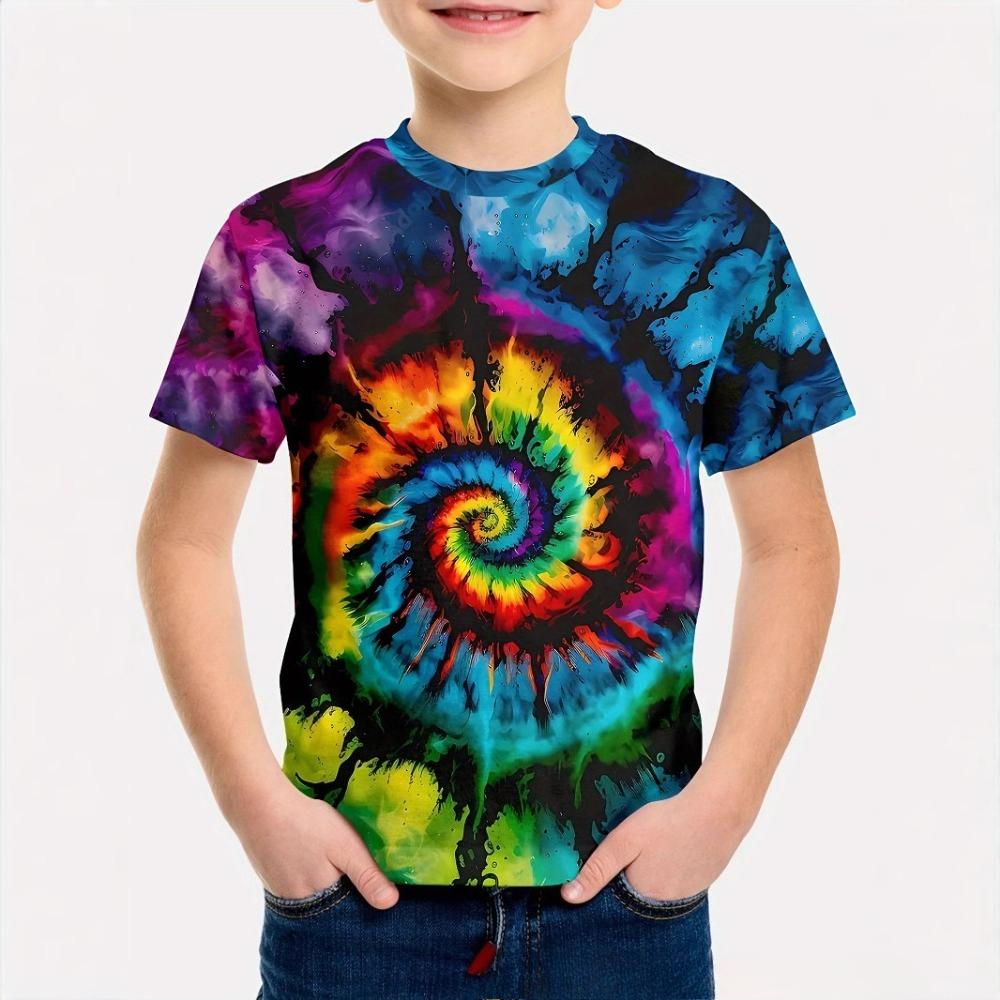 Children's Sports Style 3D Digital Printed Boys' Casual and Comfortable Round Neck Short Sleeved T-shirt