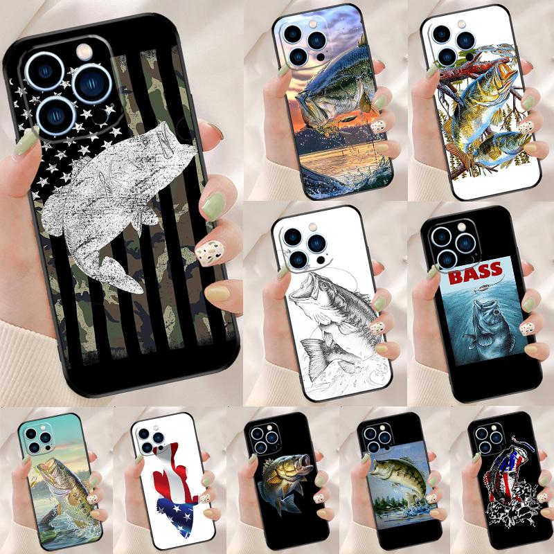 Bass Fishing Phone Case For iPhone 17 Pro Max 17 Air 16E 13 12 Mini 15 14 Plus 11 16 Pro Max Back Cover