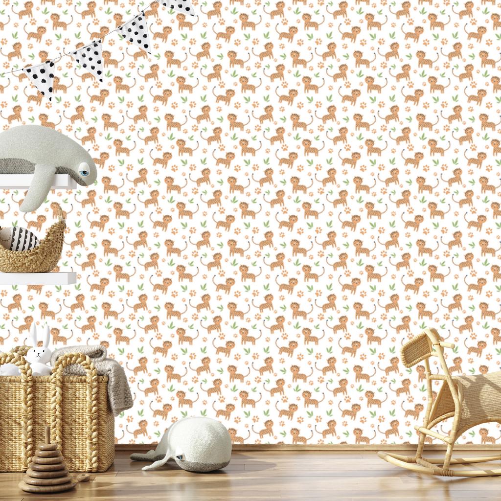 Leopard Wallpaper White and Cream for Living Room and Bedroom 50x1000