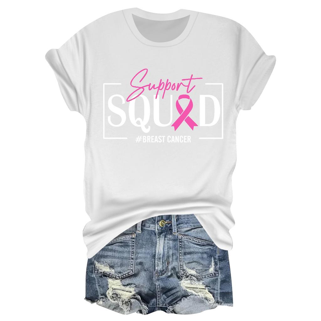 Women's Casual Halloween Breast Print T-Shirt Round Neck Pullover Short Sleeve Top