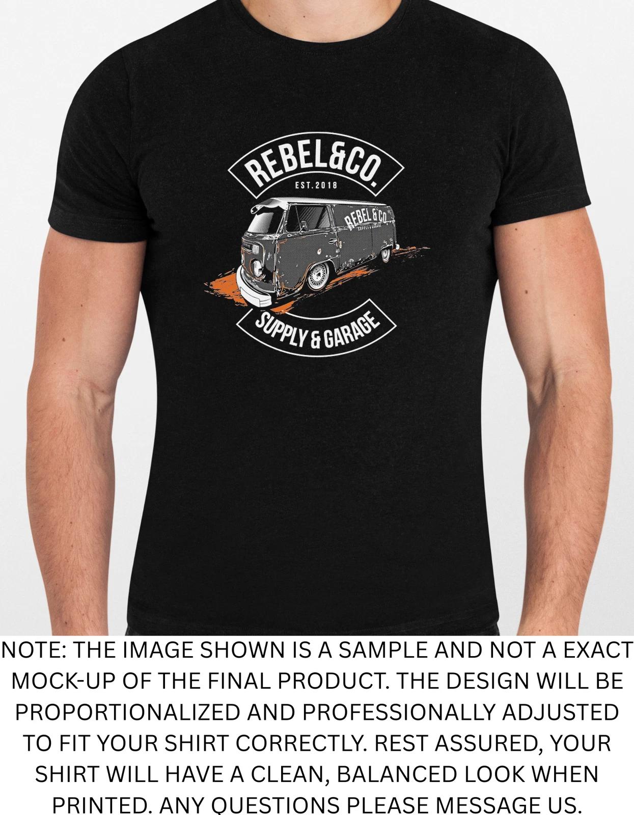 Мужские и женские футболки Rebel And Co с винтажным принтом фургона XXXXL