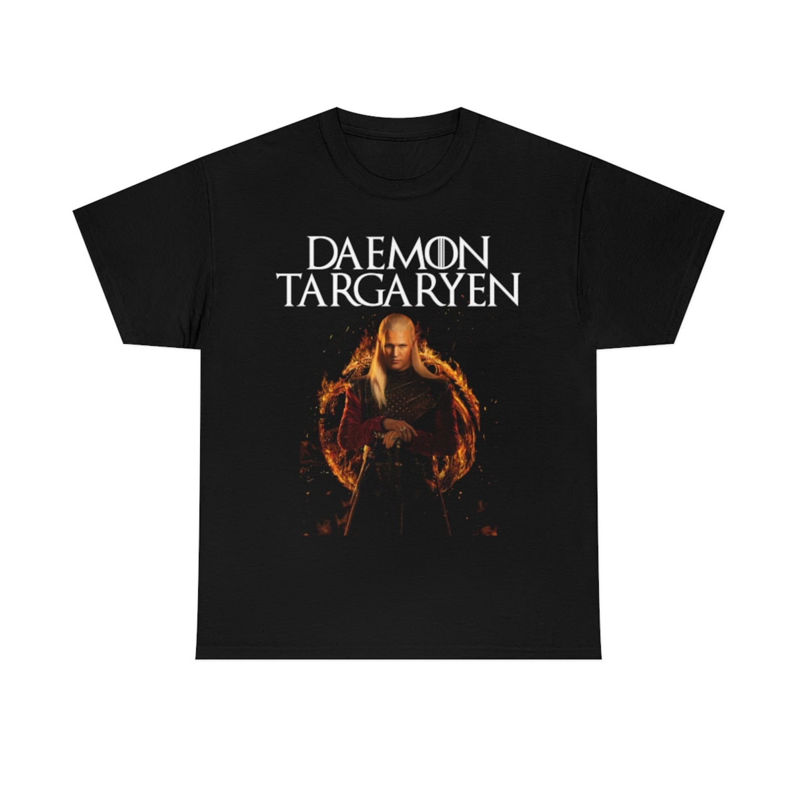 Daemon Targaryen - Full Front & Back Design - HOD - Gildan Unisex Heavy Cotton Tee 110