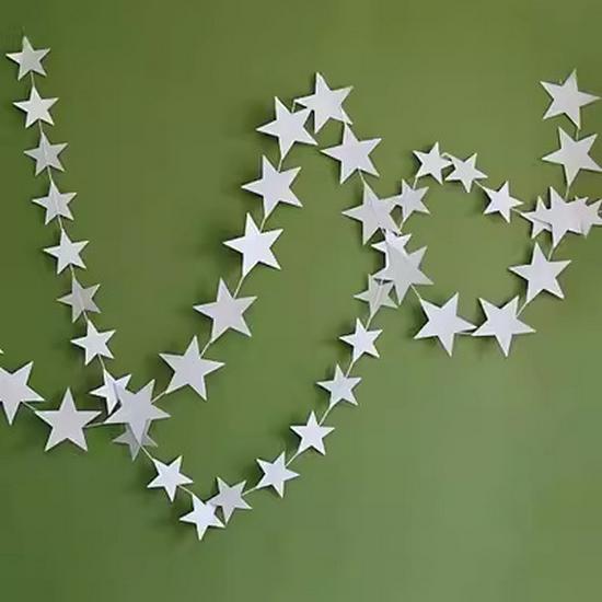 Wedding Star Garland - 4m Banner, Five-Pointed Star Ornaments, Ideal for Birthdays, Parties, and New Year Decorations