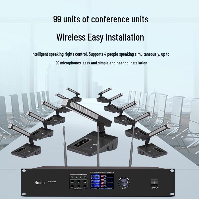 HUIDU WH-690 Wireless Video Tracking Conference Microphone System (CN Version)