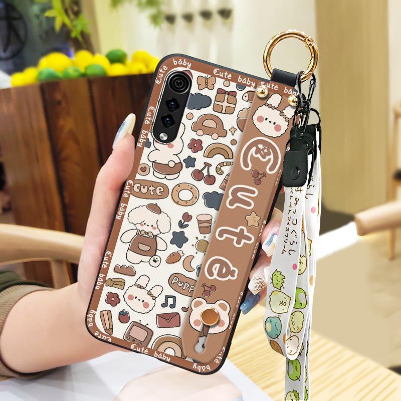 Anti-knock Anti-dust Phone Case For LG Velvet 4G/5G Lanyard Dirt-resistant Soft case Wrist Strap Fashion Design Cute