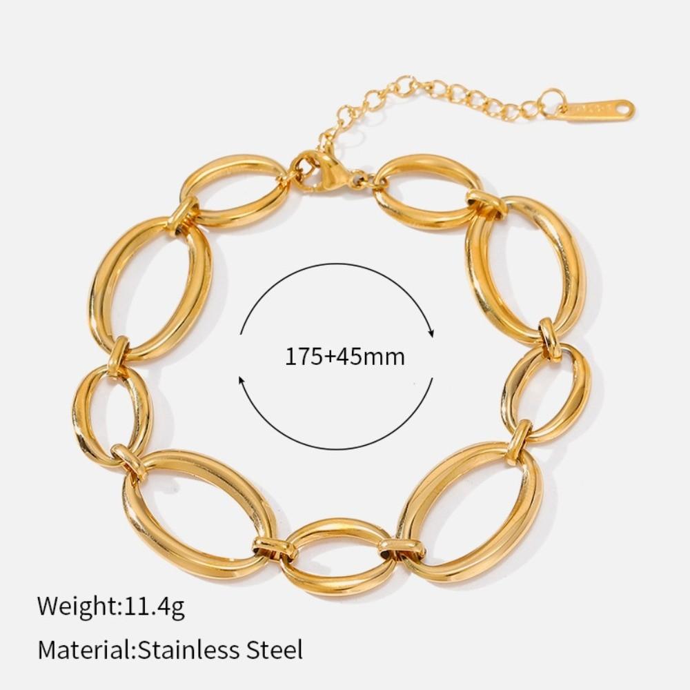Hollow Chain Necklace Geometric Lobster Clasp Bangle New Stainless Steel Bracelet Gifts Bracelet-C
