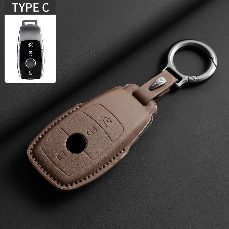 """Pouzdro na klíč od auta z plné kůže s odklápěcím víkem pro Mercedes Benz třídy A C E S G GLC CLE CLA GLB GLS GLA W177 W205 W213 W222 X167"""