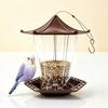 Pavilion Shape Garden Bird Food Tray Large Capacity Wild Feeding Station  Yard Decoration