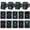 12V Green Blue Light Dual Button Switch ON OFF /Momentary Push Switch For Toyota 4Runner FJ Cruiser Landcruiser Camry RAV4 Prado Relays 5
