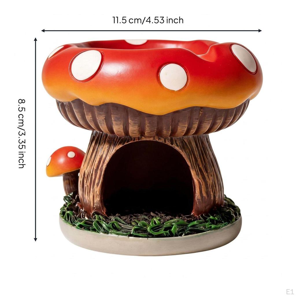 Mushrooms Bird Feeder 2 in 1 Decorative for Outdoor, Yard Red