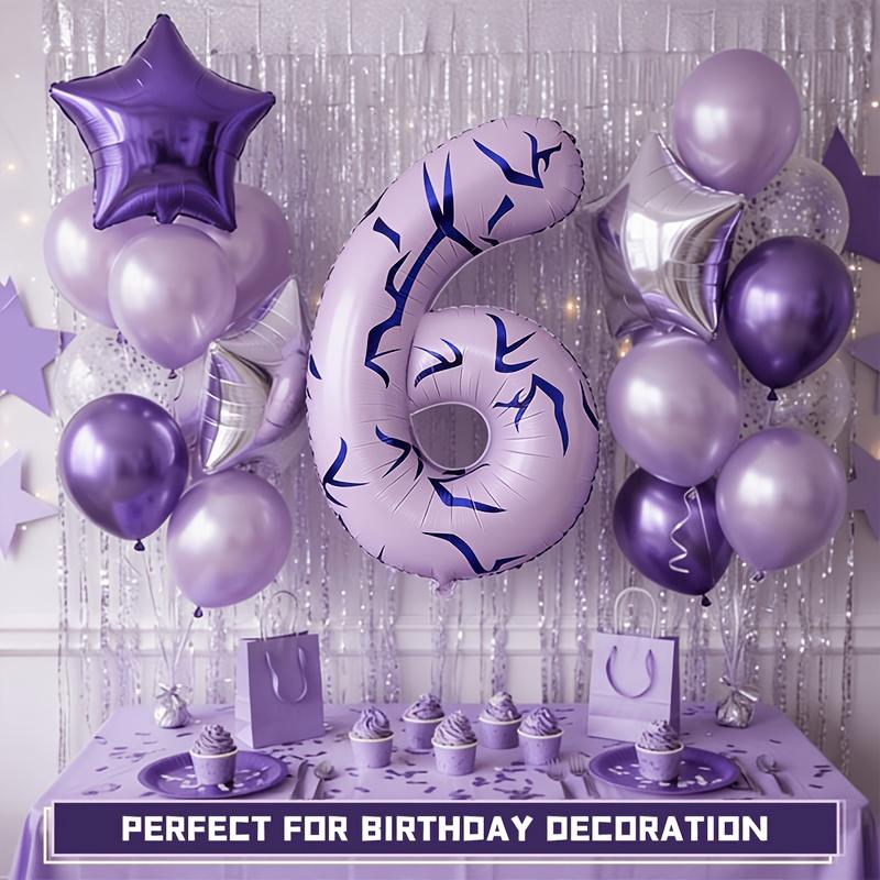 

1Set Purple Digital Balloon Set 0-9 Birthday Party Decoration Balloon Baby Shower Globos Decoration 40inch