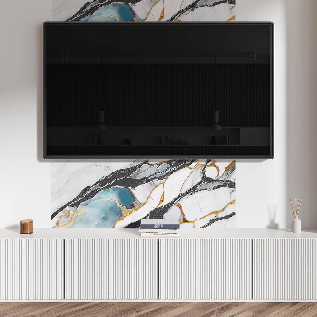 Samoprzylepna Dekoracja Z Grafiką Do Biura Lub Gabinetu 120X60 Cm Wzór Marmuru