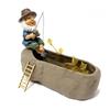 Gnomo da Pesca Seduto Divertente Resina Resistente ai Raggi UV Decorativo da Esterno Giardino Prato Statua di Gnomo per Cortile Prato Decorazione Giardino