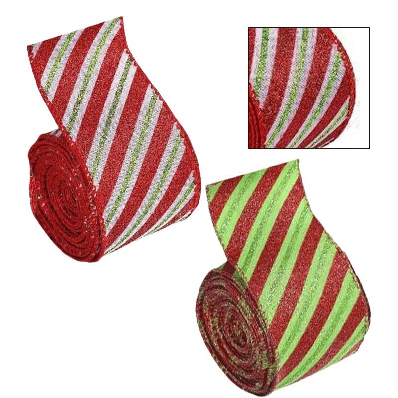 Easy To Work With Christmas Ribbon Party Ribbon Striped Webbing