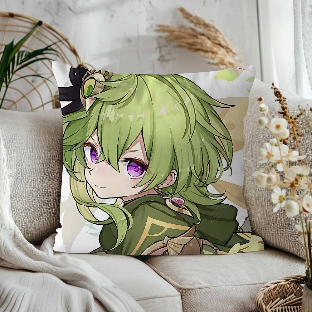 Collei Genshin Impact 45*45cm Cushion Cover Pillow Cover Decor Pillowcase Home Pillowcase For Couch Pillow