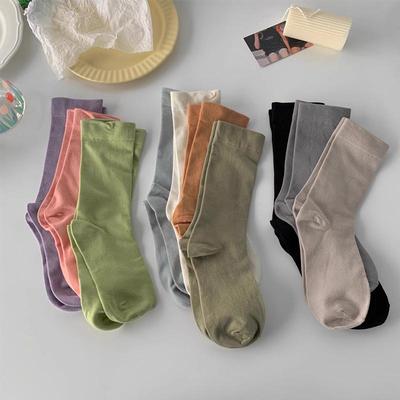 Damen Reine Baumwolle Morandi Farbe Anti-Pilling Mutterschaftssocken - Ohne Naht, Gerippt und Nicht Einschnürend